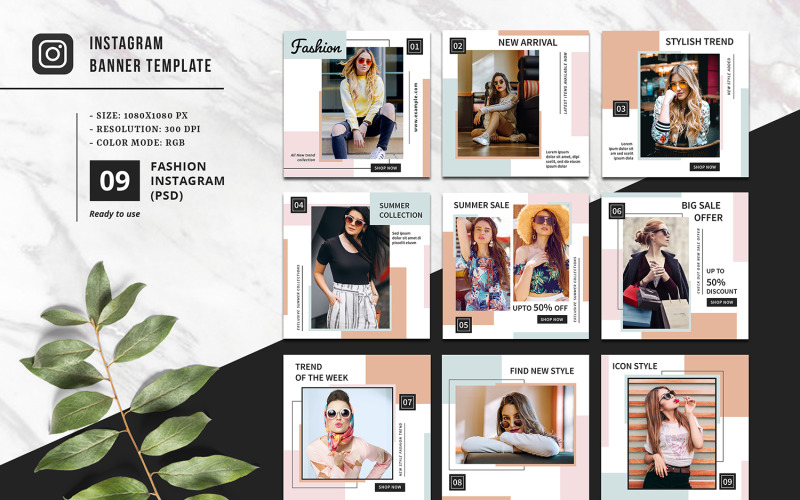 Download Шаблон для соцсетей "Fashion Promotional Instagram Social Media Template" / Fashion Promotional Instagram Social Media Template - Шаблон для соцсетей на тему графика instagram,socialmedia,social,media,banner,pack,fashion,product,story,stories,marketing,advertising,network,promo,facebook,photoshop