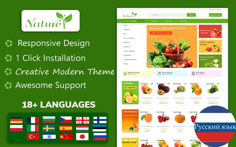 Greenity Nature - Organic, Grocery Farm Food OpenCart Template
