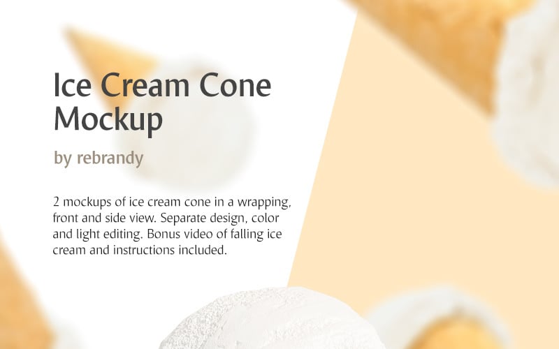 Ice Cream Cone Product Mockup