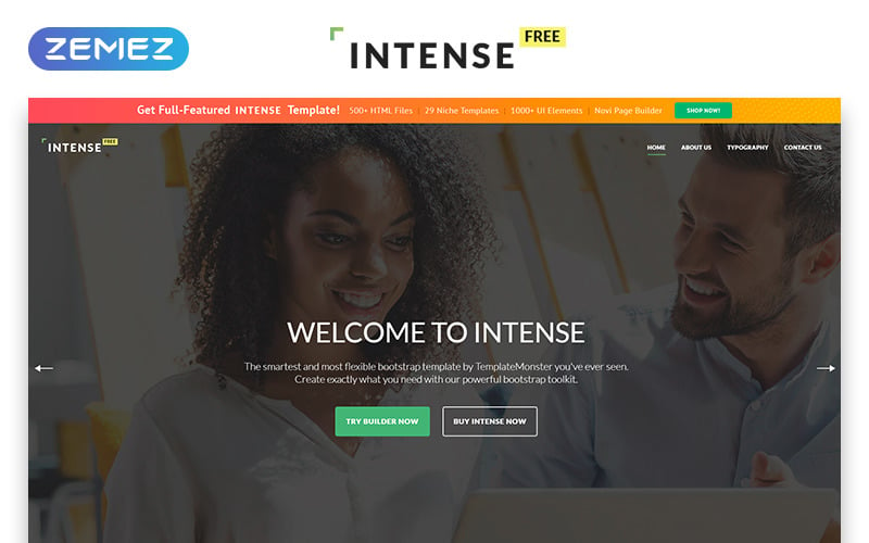 Intense - Бесплатная версия HTML-шаблона веб-сайта