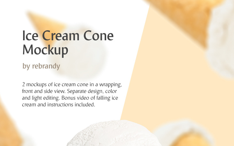 Mockup del prodotto cono gelato