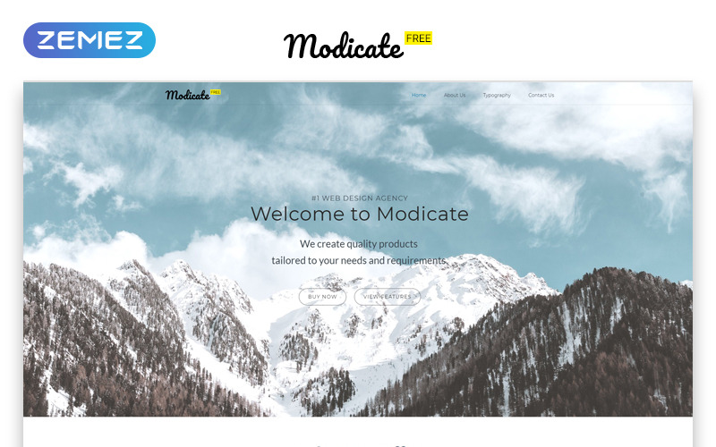 Modicate - Gratis version HTML-webbplatsmall