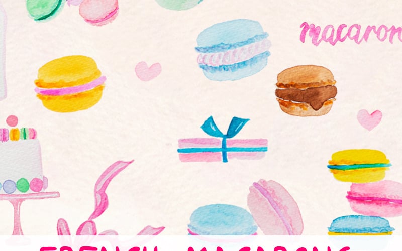 35 Szép francia macarons - illusztráció
