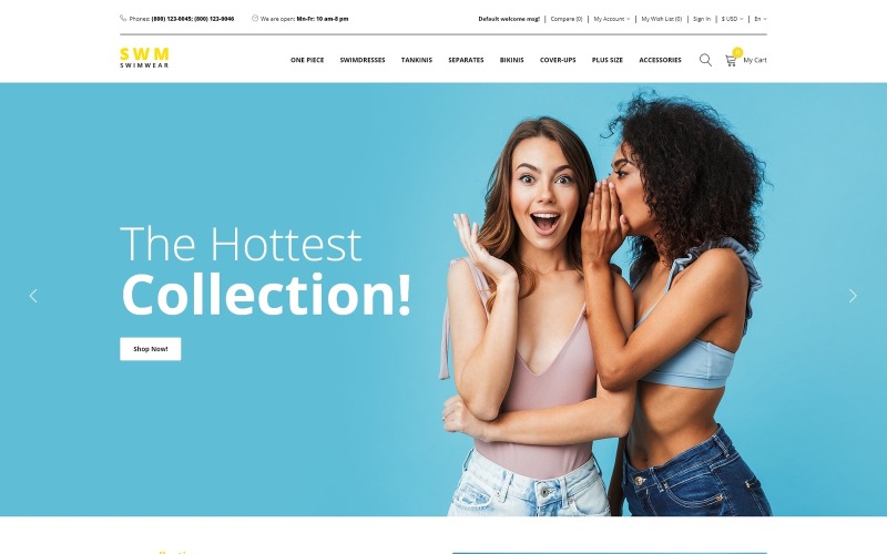 плавание многостраничный чистый шаблон opencart