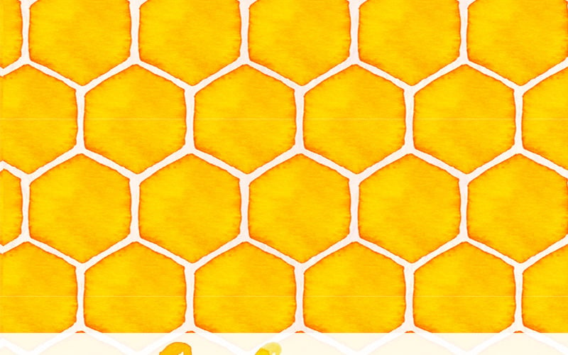 49 Acuarela de primavera de abeja de miel - Ilustración