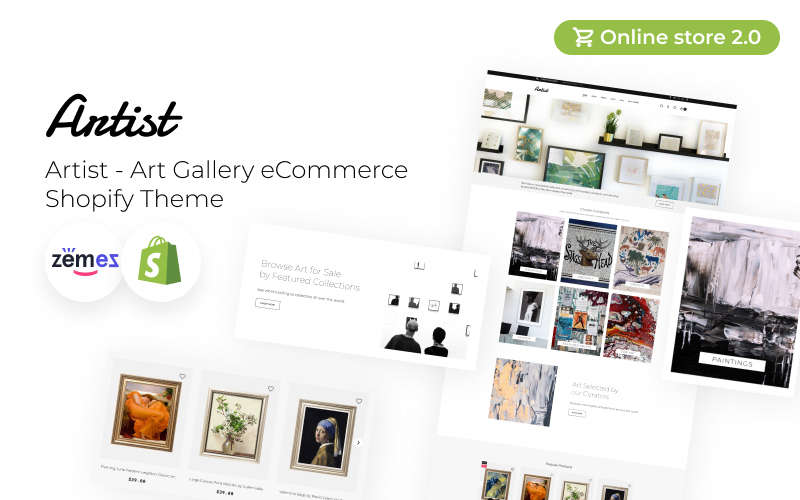 Artista - Tema de Shopify para comercio electrónico de galería de arte