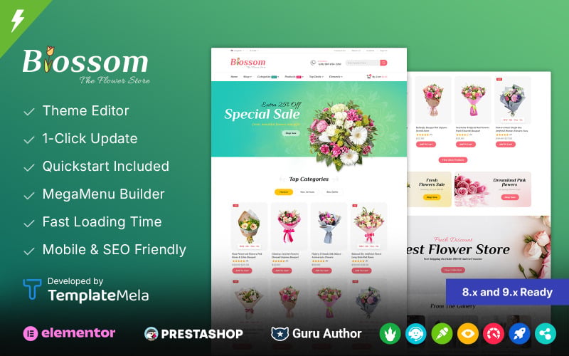 Blossom - Flower and Gifts Shop PrestaShop Theme