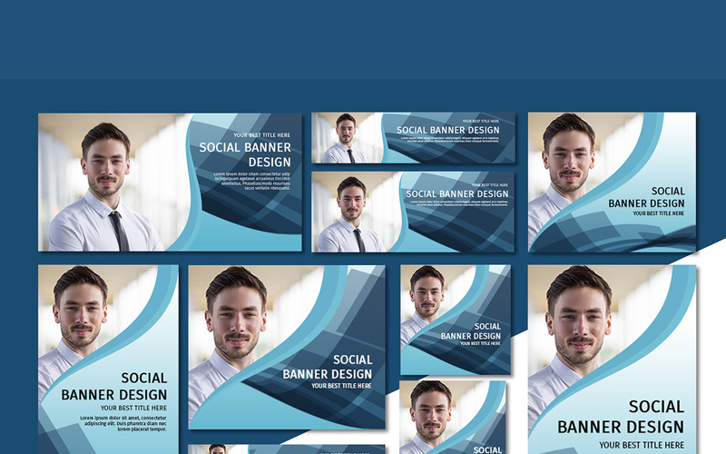 Üzleti web banner - vállalati identitás sablon