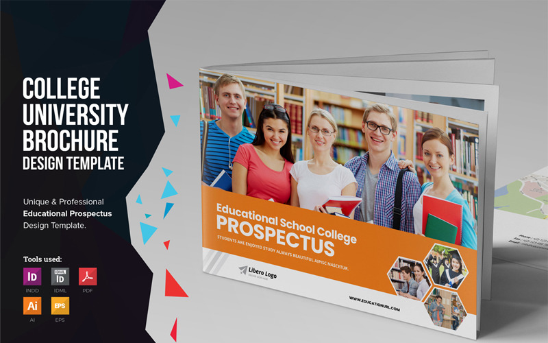 Download Фирменный стиль "Education Prospectus Brochure - Corporate Identity Template" / Education Prospectus Brochure - Corporate Identity Template - Фирменный стиль на тему графика education prospectus design brochure bundle graphic clean college catalog magazine university school template modern small business student square trifold