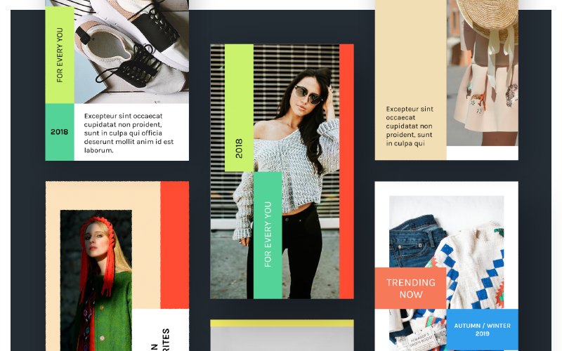 Download Шаблон для соцсетей "Instagram Stories Kit (Vol.11) Social Media Template" / Instagram Stories Kit (Vol.11) Social Media Template - Шаблон для соцсетей на тему графика social blog post instagram stories story fashion sale trendy modern color lifestyle store shop mood geometry simple style vertical business