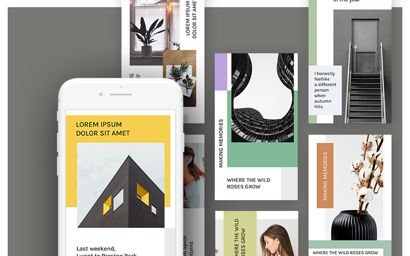 Download Шаблон для соцсетей "Instagram Stories Kit (Vol.5) Social Media Template" / Instagram Stories Kit (Vol.5) Social Media Template - Шаблон для соцсетей на тему графика social blog post instagram insta stories story trendy travel blogger promotion