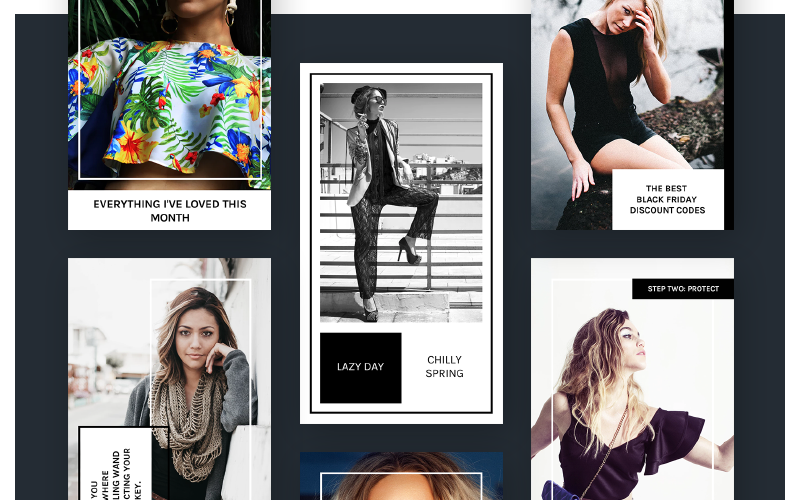 Download Шаблон для соцсетей "Instagram Stories Kit (Vol.8) Social Media Template" / Instagram Stories Kit (Vol.8) Social Media Template - Шаблон для соцсетей на тему графика social blog post instagram stories story fashion feminine modern luxury girl woman