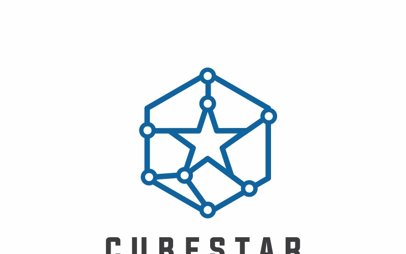 Krychle hvězda Logo šablona