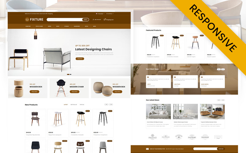 Luminaire - Modèle réactif OpenCart pour magasin de meubles en ligne