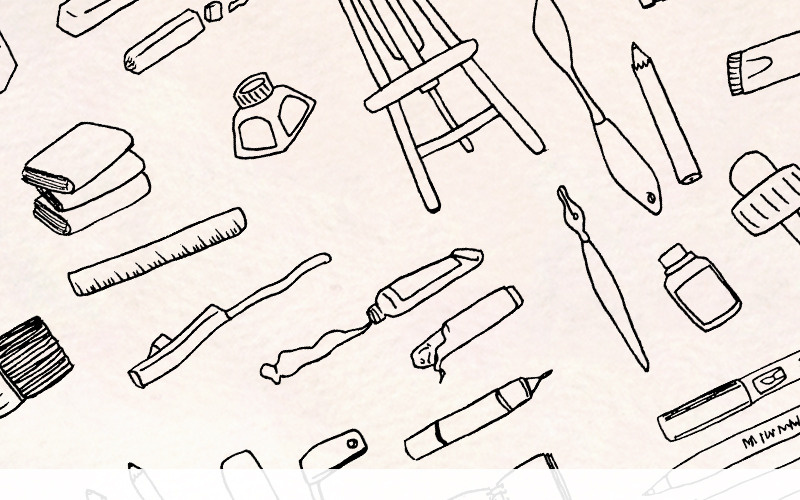 59 Materiais de arte e pintura - Elementos do vetor com tema de arte - Ilustração