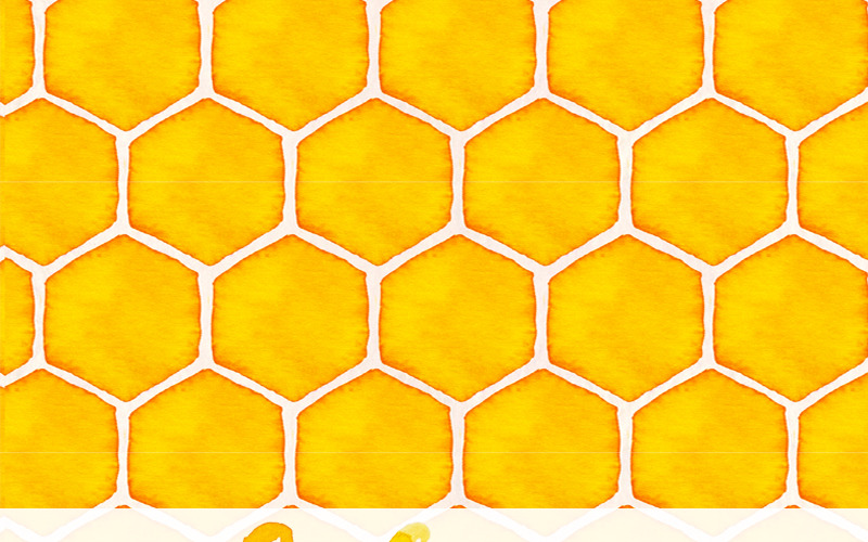 49蜜蜂春天水彩画-光栅插图