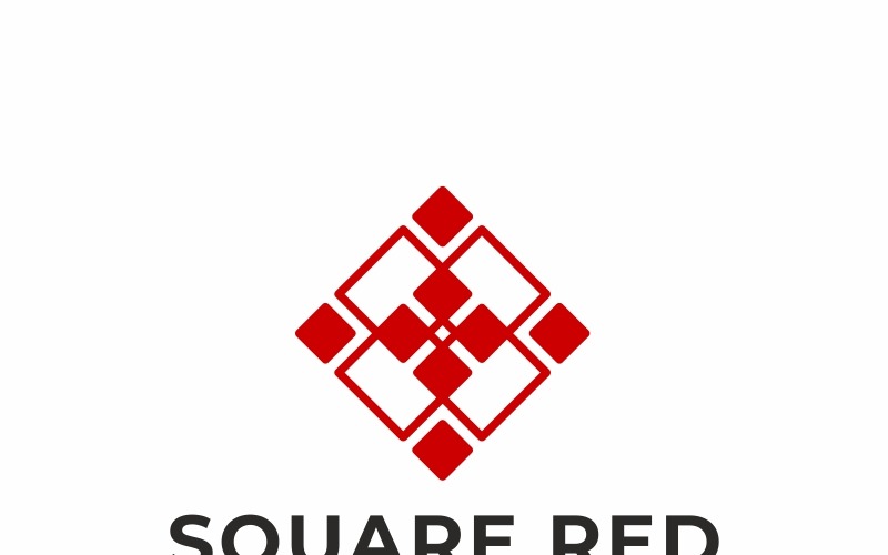 Modello di logo quadrato rosso