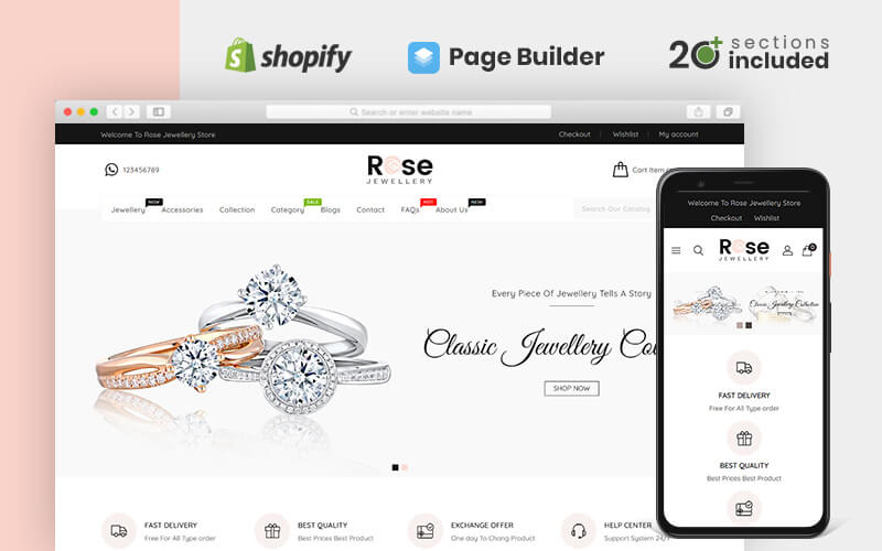 тема rose jewellery shopify