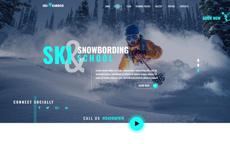 Download PSD шаблон "Ski Glance PSD Template" / Ski Glance PSD Template - PSD шаблон на тему спорт snowboard training ski skiing snowboarding sports skateboard snowsport school instructor classes skates adventure bootstrap template theme psd