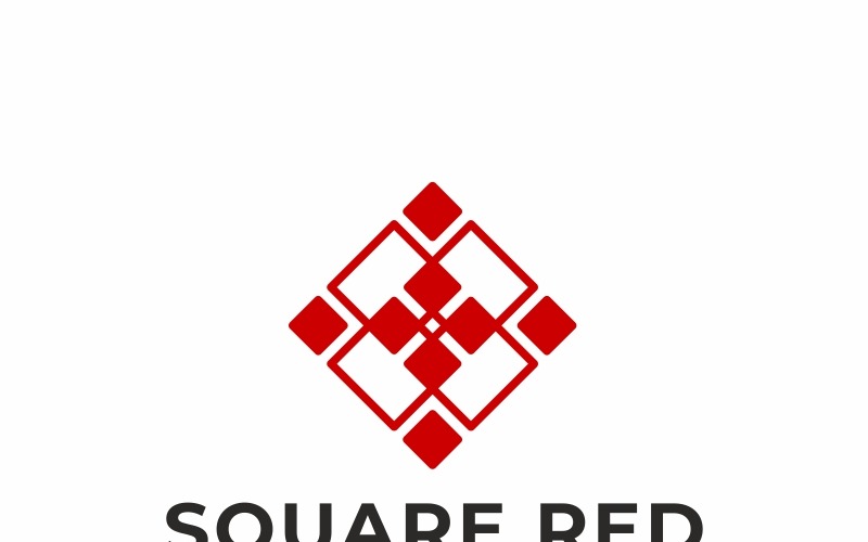 Download Шаблон логотипа "Square Red Logo Template" / Square Red Logo Template - Шаблон логотипа на тему графика abstract architect firm brand branding build builder building business company contractor decoration decorative iconic identity move plan print ready red