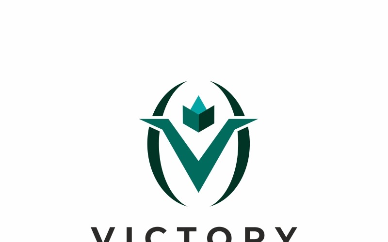 Victory V Letter Logo Template