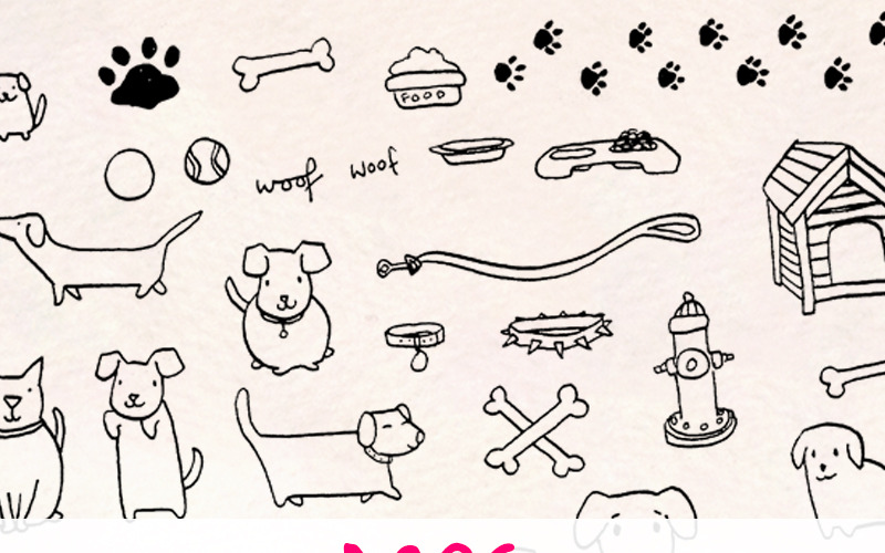 61 Welpen Hund Vektor Grafik Kit - Illustration