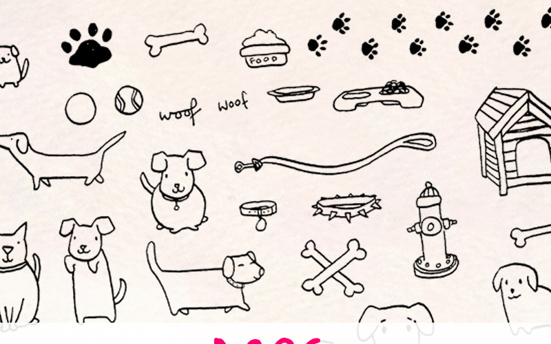 61 Zestaw grafiki wektorowej Puppy Dog - ilustracja
