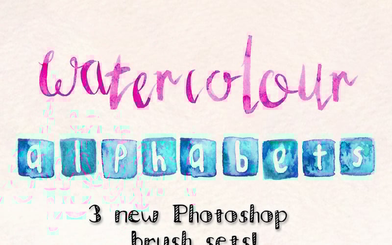 3 Alphabets Photoshop Brush peints à la main - Illustration