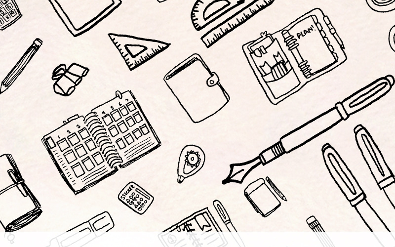 68 Artigos de papelaria, material escolar e de arte - Ilustração