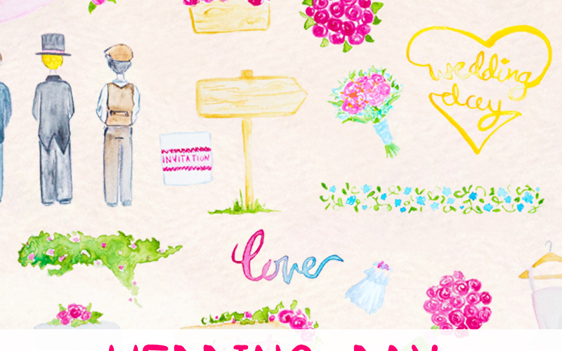 59 Blommig bröllopsdag - Illustration