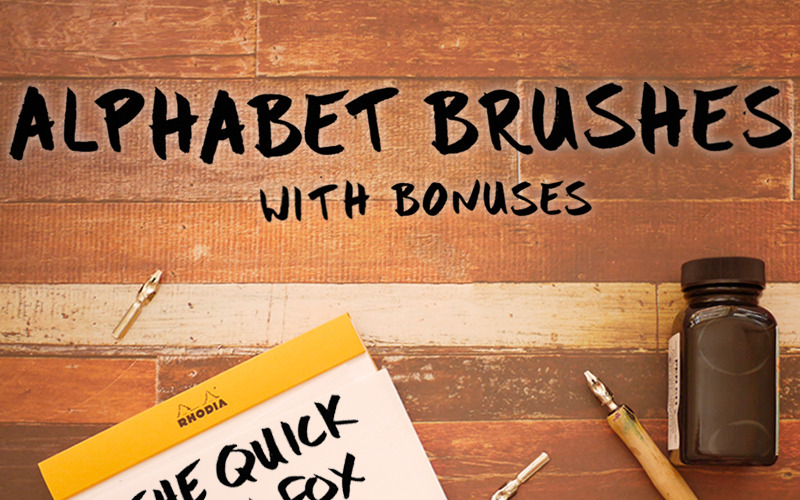 Download Иллюстрация "Bold Hand Lettered Alphabet - Photoshop Brush Script - Illustration" / Bold Hand Lettered Alphabet - Photoshop Brush Script - Illustration - Иллюстрация на тему графика painting blog graphics clip art commercial use digital calligraphy files hand lettered painted letters brush alphabet thick writing handwriting downloadable