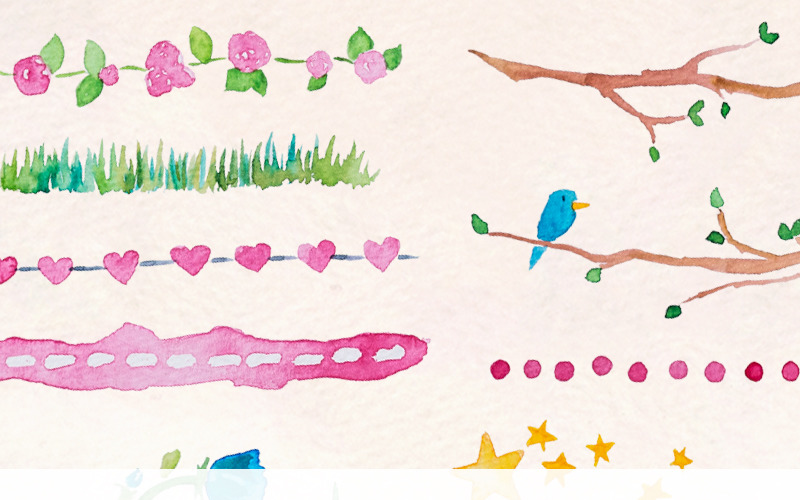 Download Иллюстрация "40 Borders, Corners and Bunting - Illustration" / 40 Borders, Corners and Bunting - Illustration - Иллюстрация на тему графика watercolour watercolor painting blog graphics country style clip art commercial use corners purikura borders dividers bunting