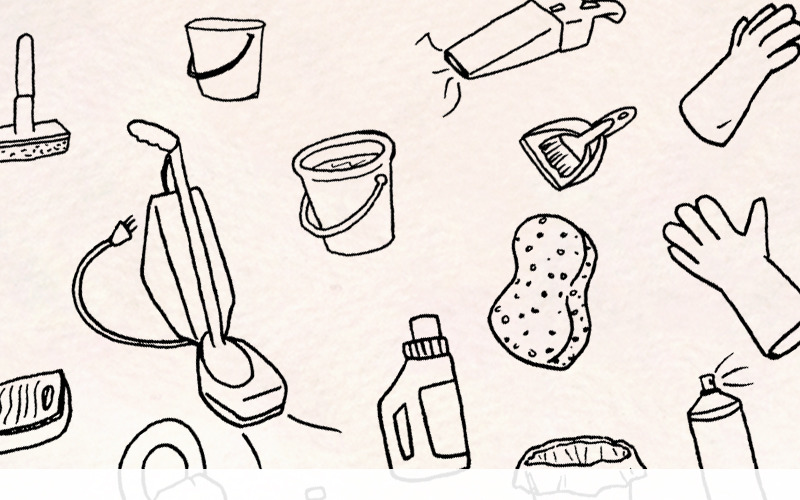 Download Иллюстрация "60 Cleaning and Housework - Illustration" / 60 Cleaning and Housework - Illustration - Иллюстрация на тему графика graphics blog illustration vector commercial use hand drawn website cleaning clip art housework domestic drawing
