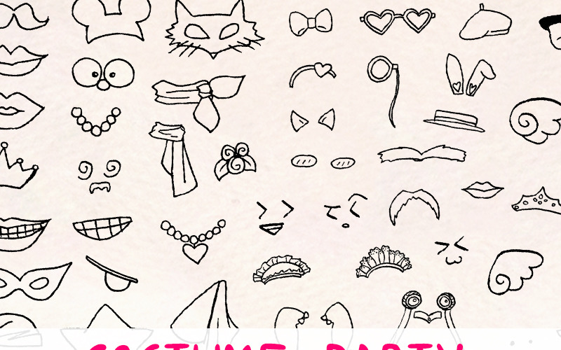 Download Иллюстрация "103 Fancy Dress Costume Drawings - Illustration" / 103 Fancy Dress Costume Drawings - Illustration - Иллюстрация на тему графика graphics blog illustration vector commercial use hand drawn line art website costume clip dress up purikura cute halloween