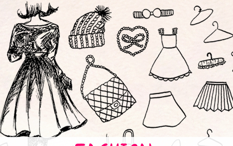 Download Иллюстрация "82 Fashion and Clothing - Illustration" / 82 Fashion and Clothing - Illustration - Иллюстрация на тему графика graphics blog illustration vector commercial use hand drawn website etsy seller shop fashion clip art clothes clothing