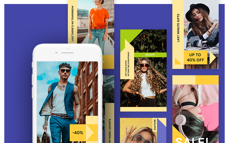 Download Шаблон для соцсетей "Instagram Stories Kit (Vol.9) Social Media Template" / Instagram Stories Kit (Vol.9) Social Media Template - Шаблон для соцсетей на тему графика social blog post instagram stories story fashion luxury trendy travel promotion modern