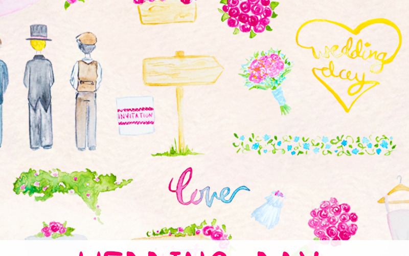 59 jour de mariage floral - illustration