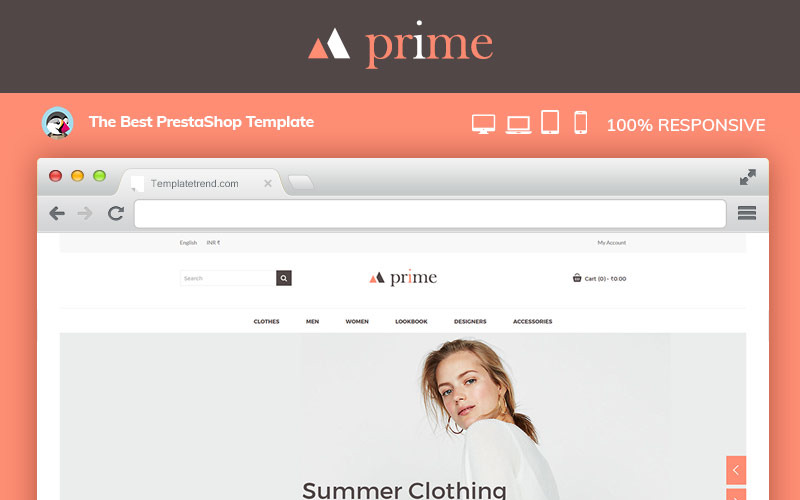 Motyw PrestaShop dla projektanta mody Prime