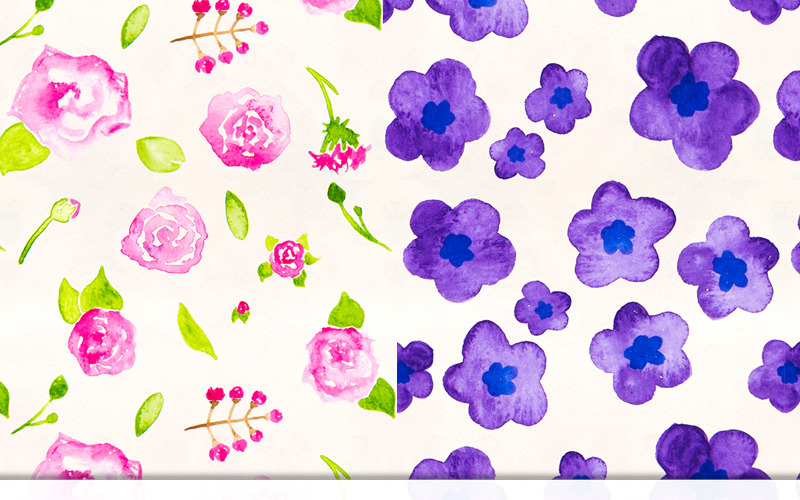 4 naadloze bloemen - illustratie