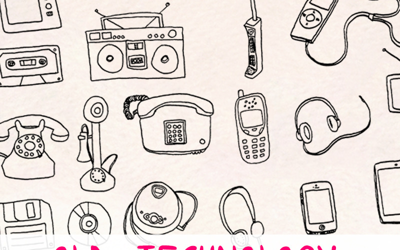 51 Retro Bilgisayar ve Teknoloji - İllüstrasyon