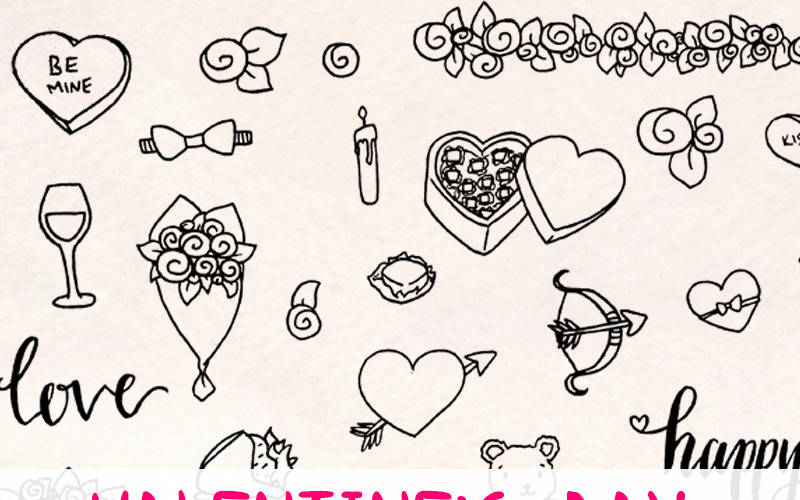 Download Иллюстрация "56 Romantic Valentines Day - Illustration" / 56 Romantic Valentines Day - Illustration - Иллюстрация на тему графика graphics blog illustration vector commercial use hand drawn shop heart valentine&amp;#039;s day valentine clipart romantic