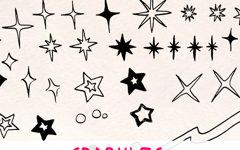 Download Иллюстрация "84 Sparkle and Star - Illustration" / 84 Sparkle and Star - Illustration - Иллюстрация на тему графика graphics blog illustration vector commercial use hand drawn shop sparkle clip art digital purikura stars clipart heart