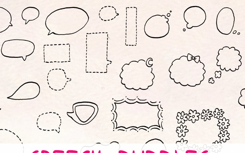 Download Иллюстрация "74 Speech and Thought Bubble - Illustration" / 74 Speech and Thought Bubble - Illustration - Иллюстрация на тему графика graphics blog illustration vector commercial use hand drawn line art speech bubbles thought clip clipart digital download purikura