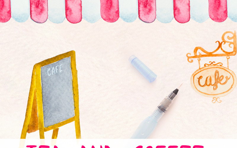 43 Te- och kaffekafé - Illustration