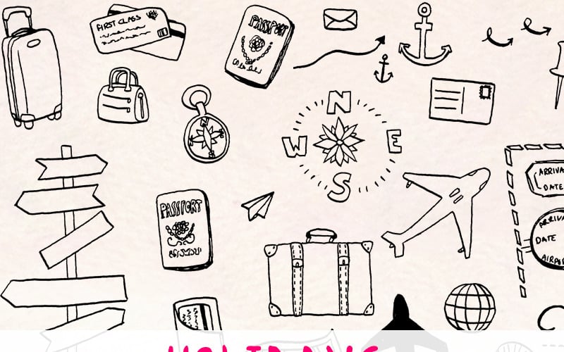 64 Temática de Férias e Viagens - Ilustração