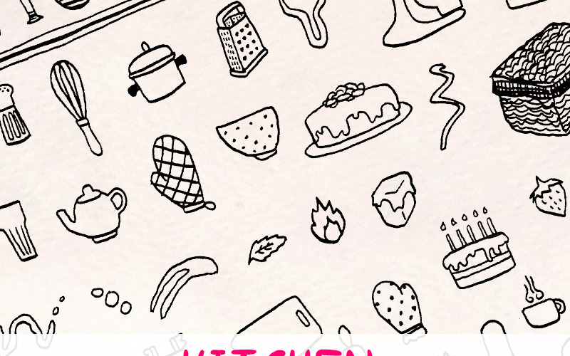 148 Voedsel, keuken en koken - illustratie