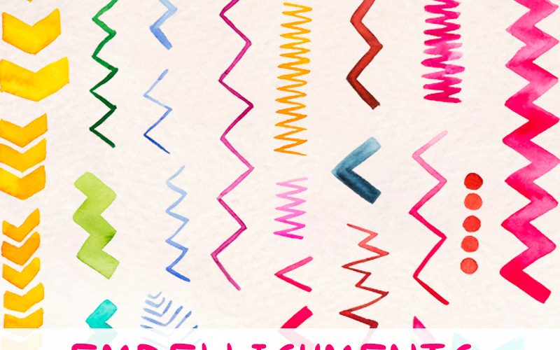 Download Иллюстрация "168 Watercolor Chevrons, Darts, Phrases - Illustration" / 168 Watercolor Chevrons, Darts, Phrases - Illustration - Иллюстрация на тему графика watercolour watercolor painting blog graphics clip art commercial use chevrons clipart wingdings embellishment decorative painted decoration