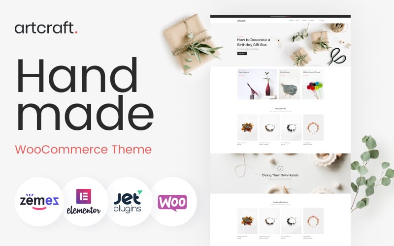 Artcraft - Handgemaakte e-commerce Clean Elementor WooCommerce-thema