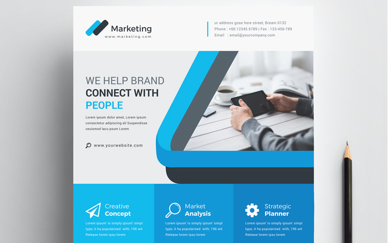 Download Фирменный стиль "Brand Flyer - Corporate Identity Template" / Brand Flyer - Corporate Identity Template - Фирменный стиль на тему графика abstract art artistic blue building computer corporate graph graphic green hi-quality id kit internet logo modern multimedia official photo play