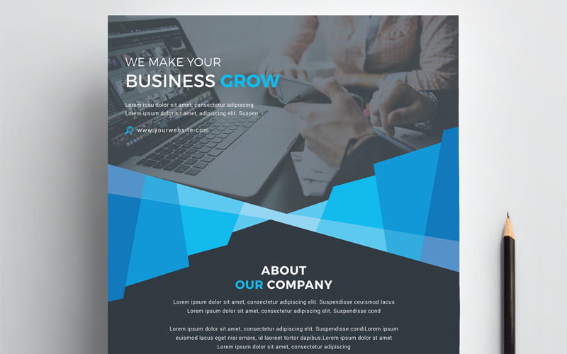 Download Фирменный стиль "Grow Flyer - Corporate Identity Template" / Grow Flyer - Corporate Identity Template - Фирменный стиль на тему графика abstract art artistic blue building computer corporate graph graphic green hi-quality id kit internet logo modern multimedia official photo play